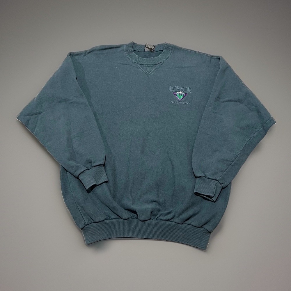 Sansegal Sportswear Mens Blue Denver Colorado Pullover Heavy Sweatshirt USA L